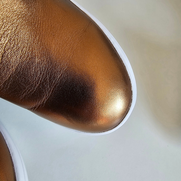 Tiger of Sweden Gold Loafers Minimalist Design Size 8.5 - Picture 13 of 16